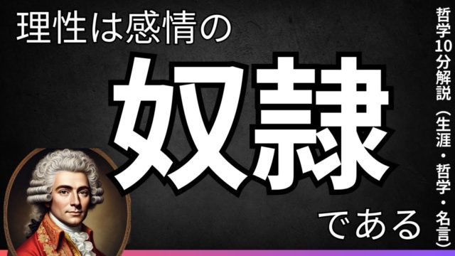 【ヒューム】「因果関係とか無いから…」感情と理性のバランスの取り方
